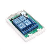 Interruptor inalámbrico Universal de circuito de Control remoto RF, 433Mhz, CC de 12V/24V, 4 canales, receptor de relé RF