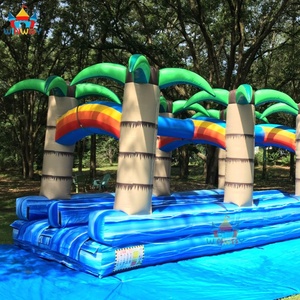 Toboganes de Agua Tropicales Azules Run N Splash, Tobogán de Agua Doble Tropical para Diversión - Product Image 1