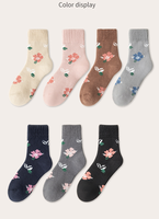 Chaussettes douces et chaudes en velours de polyester tricoté pour l'automne et l'hiver, épaisses et moelleuses, de haute qualité, personnalisées pour les personnes d'âge moyen