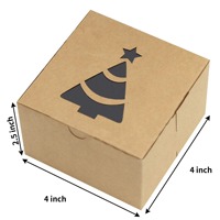 Wholesale Christmas Cookie Treat Kraft Paper Boxes Doughnut Bakery Box With Window Gift Packaging Paper Boxes for Xmas Party