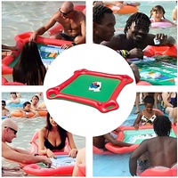 Table de jeu flottante gonflable en PVC pour Mahjong avec porte-gobelets pour la piscine