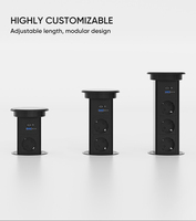 SINOAMIGO SCHUKO Nuevo Enchufe Motorizado Retráctil con Carga Inalámbrica Superior, Enchufe Eléctrico Automático Elevable para Cocina