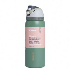Vaso Térmico Owala Verde Aguacate Personalizado de Fábrica, Botella de Agua Deportiva de Doble Capa con Aislamiento al Vacío para Exteriores, Venta al Por Mayor - Product Image 1