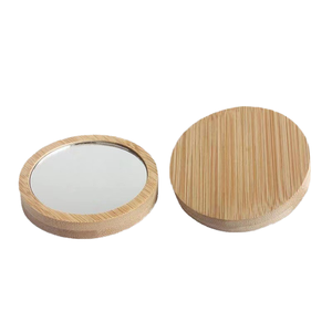 Custom Eco-Friendly Portable Logo Small Makeup <b>Mirror</b> Travel-Friendly <b>Compact</b> Pocket Mini Personalized Cosmetic Handbag Bamboo - Product Image 4