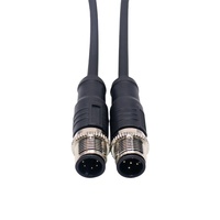 Connecteur ZLconnector étanche personnalisé pour extérieur, connecteur femelle M12-M04 en laiton plaqué or, boîtier PUR/PVC, options de longueur 1m/2m/3m