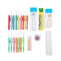 Ensemble de crochets à crochet avec étui, kits de crochet ergonomiques en aluminium pour débutants, aiguilles à crochet à prise souple avec accessoires de crochet
