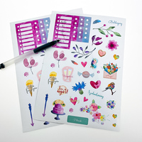Toptan su geçirmez özel baskı vinil öpücük Cut Sticker Sheet OPP çanta paketi