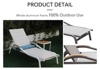 Brighthome Chaises longues modernes Chaise de piscine à cadre en aluminium pour jardin extérieur Meubles de patio souples pour hôtels, hôpitaux et villas
