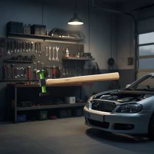 ค้อนซ่อมตัวถังรถยนต์ FG 130 Tzq ด้ามไม้ หัวสีเขียว สำหรับงานซ่อมแผงรถยนต์ - Product Image 3