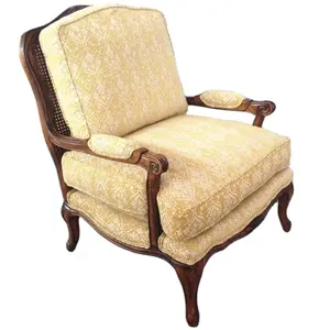 ออกแบบใหม่โบราณ Armchair ภาษาฝรั่งเศสคำสไตล์ Armchair เดี่ยวเก้าอี้สำหรับห้องนั่งเล่นเก้าอี้