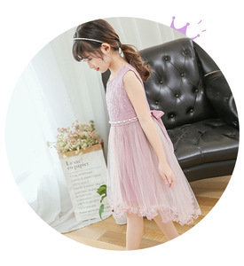 ชุดเดรสเด็กผู้หญิงสไตล์เกาหลีสีงาช้างสำหรับงานเลี้ยงตอนเย็น ขายส่ง ประดับมุกและลูกไม้ แต่งแบบเจ้าหญิง - Product Image 2