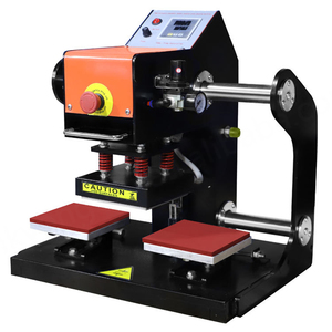 Máquina de prensa de calor automática neumática de doble estación Disen DSH-16E para impresión de parches de vinilo de transferencia PU Flex personalizados para prendas - Product Image 1