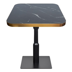 Mesa de comedor de lujo de Metal comercial pintura de hierro Base negra restaurante/cafetería/mesa de comedor de negocios - Product Image 1