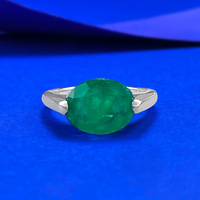 Cincin Perak Sterling 925 Oval 9*11mm dengan Zirkon Tunggal Tiga Warna