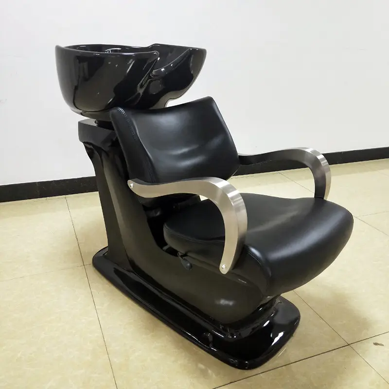 Moderno equipo de barbería Silla de belleza Spa Peluquería muebles conjunto champú tazón y silla cama