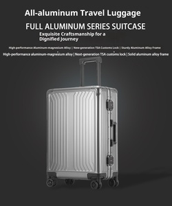Ensemble <span class=keywords><strong>de</strong></span> valises professionnelles haut <span class=keywords><strong>de</strong></span> gamme 2025 en aluminium, étanches, souples, à roulettes, trois pièces (20/24/29 pouces) – Vente en gros - Product Image 2