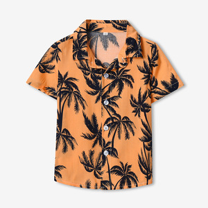 All'ingrosso abbigliamento per bambini bavero monopetto a manica corta estiva Casual da spiaggia camicia hawaiana per ragazzi - Product Image 6