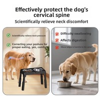 Bol double surélevé pliable et réglable en acier inoxydable pour animaux de compagnie, 5 niveaux de hauteur, 2800 ml, antidérapant, protection du cou pour chiens