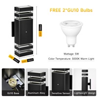 Applique murale LED double tête longue bande étanche IP65 en plastique ABS pour couloir et cour