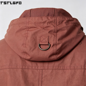 Chaqueta cortavientos encerada de corte y confección, de alta resistencia, con múltiples bolsillos, funcional, con capucha, tipo abrigo de campo, venta al por mayor a granel - Product Image 5