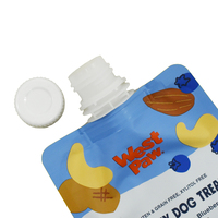 Pochette souple à bec verseur personnalisée avec bouchon torsadé refermable pour friandises crémeuses pour chiens, purée de myrtilles, beurre de noix, collation pour animaux de compagnie