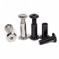 Vis Chicago métrique en acier inoxydable noir, longueur 20 mm, pour connexion de meubles, type broche de jonction et écrou à languette, M4 M5 M6 M8, fabrication chinoise