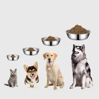 Toptan 2022 paslanmaz çelik köpek kase boş dayanıklı seyahat taşınabilir Pet köpek su yiyecek kasesi Metal paslanmaz çelik köpek kase