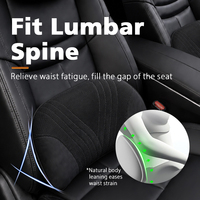 Coussin de soutien lombaire et appui-tête pour siège de voiture en mousse à mémoire de forme et suède, pour un confort optimal et un soulagement de la nuque et du bas du dos pendant la conduite