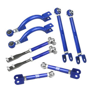 Pièces automobiles en aluminium AUSO Système de suspension Kit de tige de bras transversal Bras de tension d'oreiller avant + tige de traction + tiges de traction inférieures arrière - Product Image 1