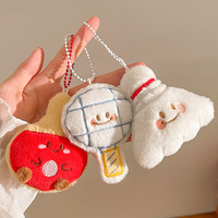 Mini sac à dos de football décoratif - Petit cadeau sur le thème du sport - Porte-clés en peluche de dessin animé