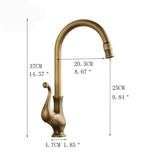 Frud — robinet de <span class=keywords><strong>cuisine</strong></span> Antique en <span class=keywords><strong>laiton</strong></span> incurvé, <span class=keywords><strong>mitigeur</strong></span> de salle de bains pivotant, Design 360 mélangeur chaud et froid 8124 - Product Image 6