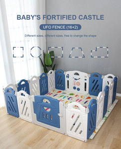 16 + 2 Panel respetuoso del medio ambiente ajustable OVNI cerca de plástico plegable bebé niños Parque - Product Image 6