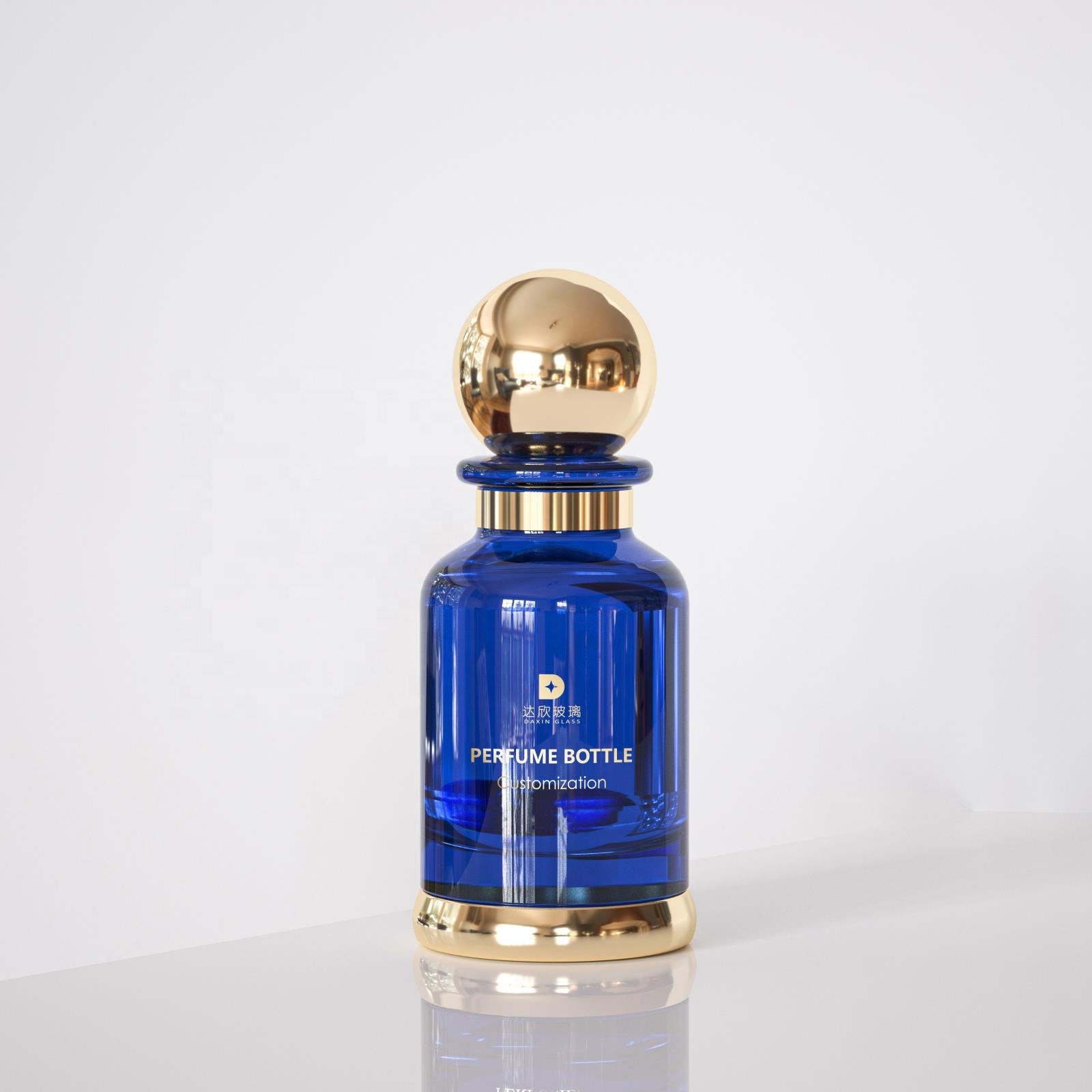 Blue Perfume Bottle Blue Gold Perfume Bottle 2025 New Design