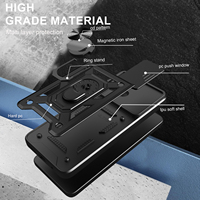 Étui de téléphone élégant pour Redmi A5 & Note 14 4G avec coque magnétique et support en métal