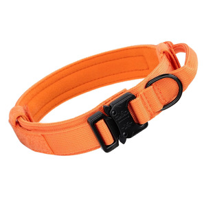 헤비 듀티 사냥개 훈련용 목줄 오렌지색 전술용 개목줄 손잡이 포함 - Product Image 2