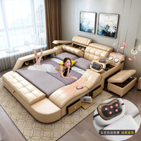 Luxus Queen King Bett rahmen Automatische Doppel bettdecke Set Niedriger Preis Schlafzimmer möbel Leder massage Andere Betten verfügbar