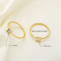 Bague géométrique punk pour femme en acier titane de haute qualité avec incrustation de zircon petit carré, bijoux en acier inoxydable pour cadeaux de mariage