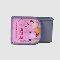 2600ml Jetable PP Moulage Par Injection Boîte En Plastique En Forme De Fer À Cheval Gelato Emballage Récipient avec Couvercle pour Aliments