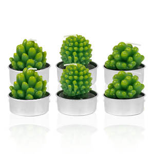 Bougies chauffe-plat Cactus Coffret cadeau <span class=keywords><strong>Bougie</strong></span> en forme de plante succulente mignonne faite à la main sans fumée pour la fête - Product Image 2