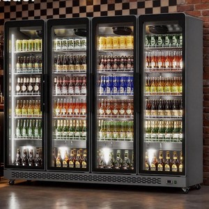 Réfrigérateur vertical à affichage avec 4 portes, ventilé, refroidissement par évaporation, pour commerçants - Product Image 1