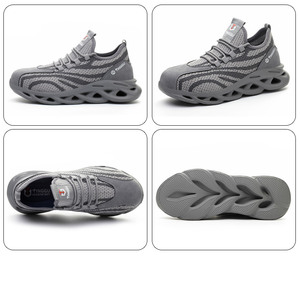 Men's Industrial <strong>Work</strong> Safety Shoes Casual <strong>Trainer</strong> with Steel Toe &amp; Non-slip Fly Knit Protective for Factory Use TPU Insole - Product Image 2