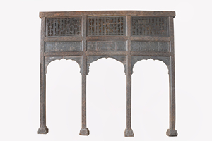 Artisanat Haswani, arche à trois portes en bois sculptée à la main, design royal vintage antique - Product Image 2