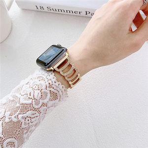Correa de reloj metálica Upro Glitter para mujer con diseño de diamantes en forma de C para Apple Watch de 38-49 mm con cierre de presión, brazalete de reloj tipo joyería. - Product Image 5