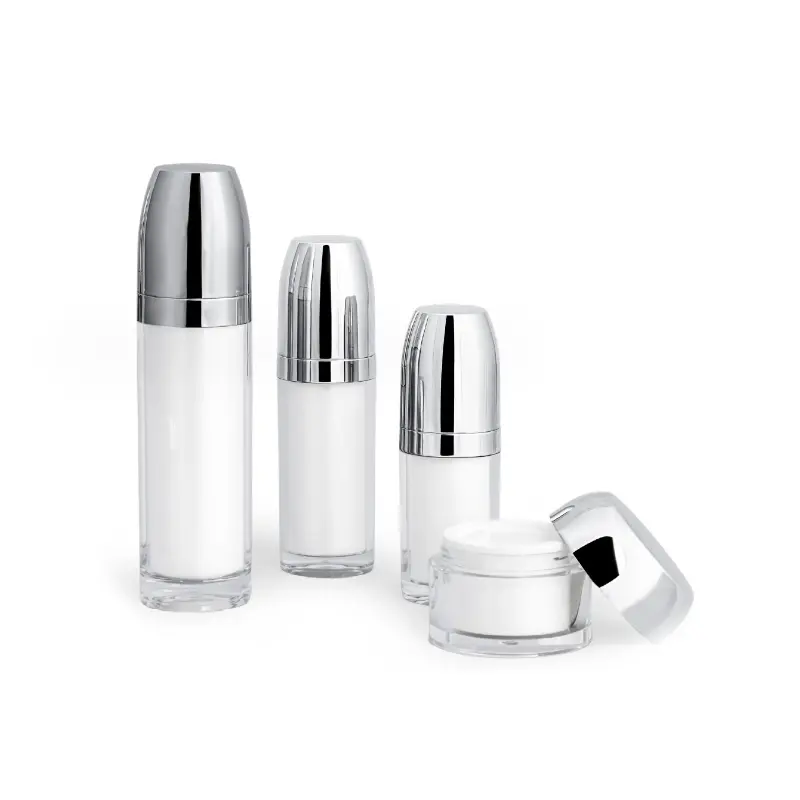 Luxe Cosmetische Pakketten Glazen Huidverzorgingscontainers Set Pompfles Gouden Pot Met Lotionfles Cosmetische Pot En Fles