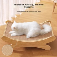 Lit et griffoir combinés pour chat en MDF et sisal, durable, sans peluches, grand format, très résistant aux griffures, avec coussin de griffage et canapé-jouet