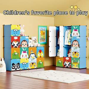 Armoire en plastique pour enfants, bricolage, bon marché, armoire portable pour bébés, armoire à vêtements - Product Image 5