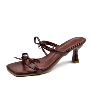 รองเท้าส้นสูงหัวเหลี่ยมประดับโบว์ สไตล์หวานซ่อนเปรี้ยว รุ่นใหม่รับซัมเมอร์ ไซส์ใหญ่พิเศษ สไตล์แฟร์รี่ เซ็กซี่  ใส่เที่ยวกลางคืนแบบฝรั่งเศส - Product Image 6