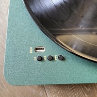 Haut-parleur stéréo intégré nostalgique 3 vitesses en bois sans fil BT haut-parleur lecteur vinyle radio FM USB tourne-disque tourne-disque