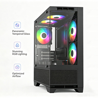 Boîtier PC populaire et économique pour mini PC gaming, compatible cartes mères M-ATX ITX, 7 positions de ventilateurs, refroidissement liquide 240, 1 SSD 1 HDD, en verre transparent