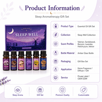 Ensemble cadeau d'huiles essentielles de qualité supérieure, 100% naturelles, de qualité thérapeutique, pour bien dormir, pour le soin de la peau du visage et du corps, relaxation